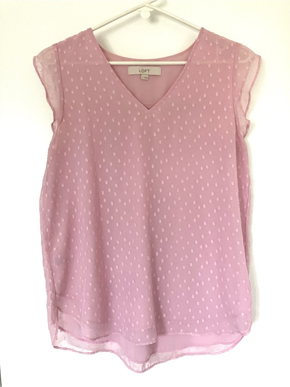 LOFT Dot-Textured V-Neck Blouse